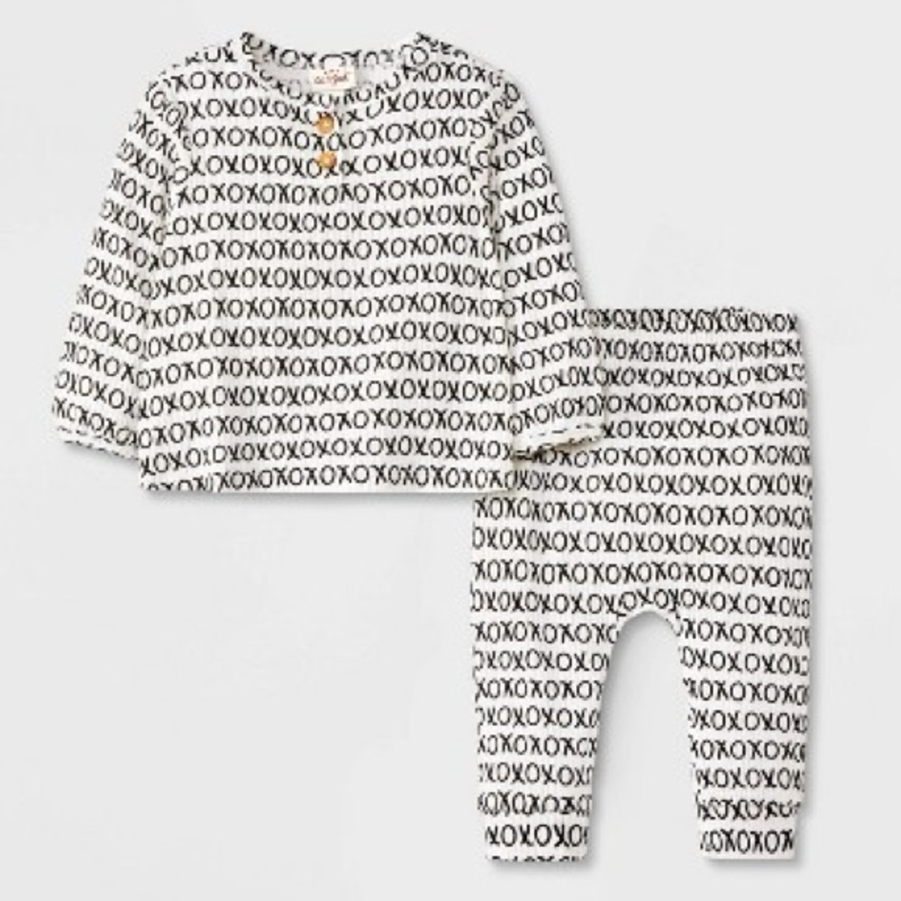 Cat & Jack Xoxo Ribbed Top and Bottom Matching Set